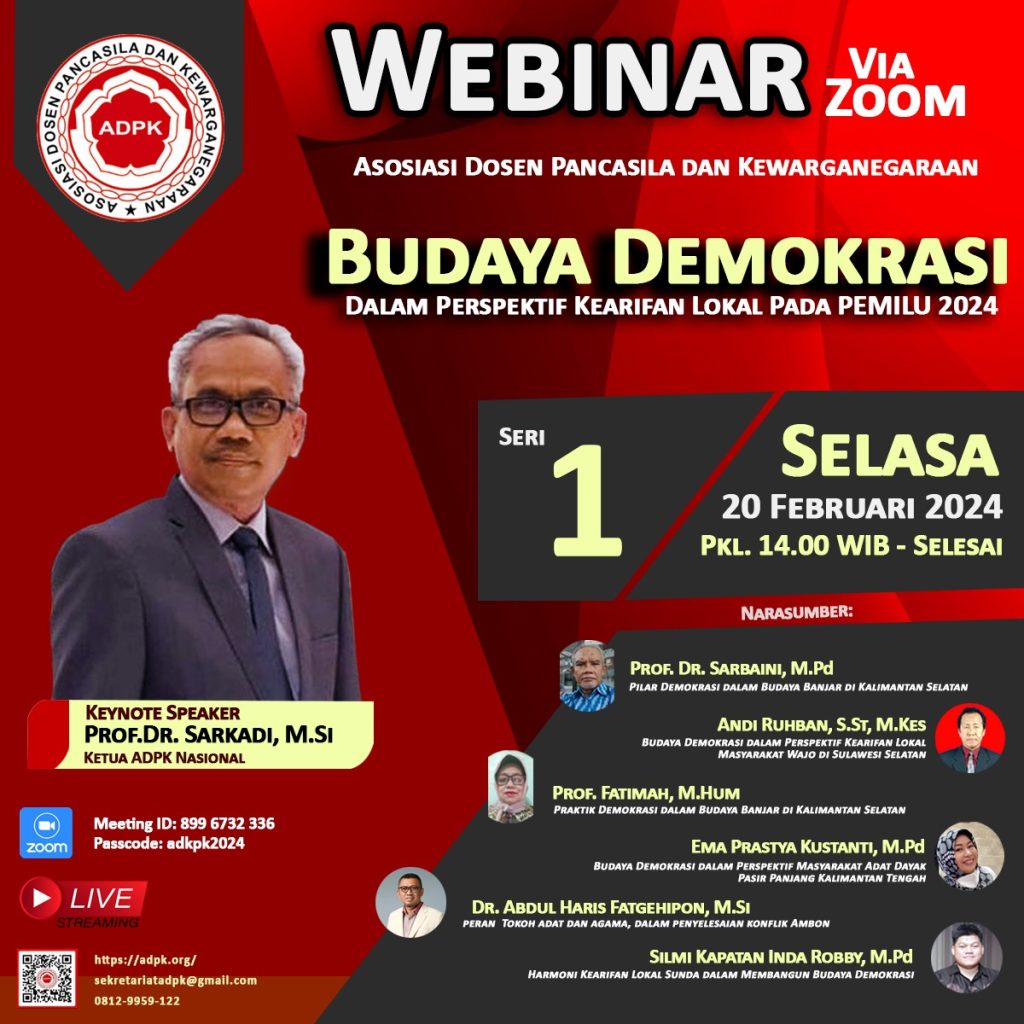 Dosen PAIB Ungkap Nilai Karakter Kearifan Lokal Sunda bagi Budaya Demokrasi di Webinar Nasional ADPK