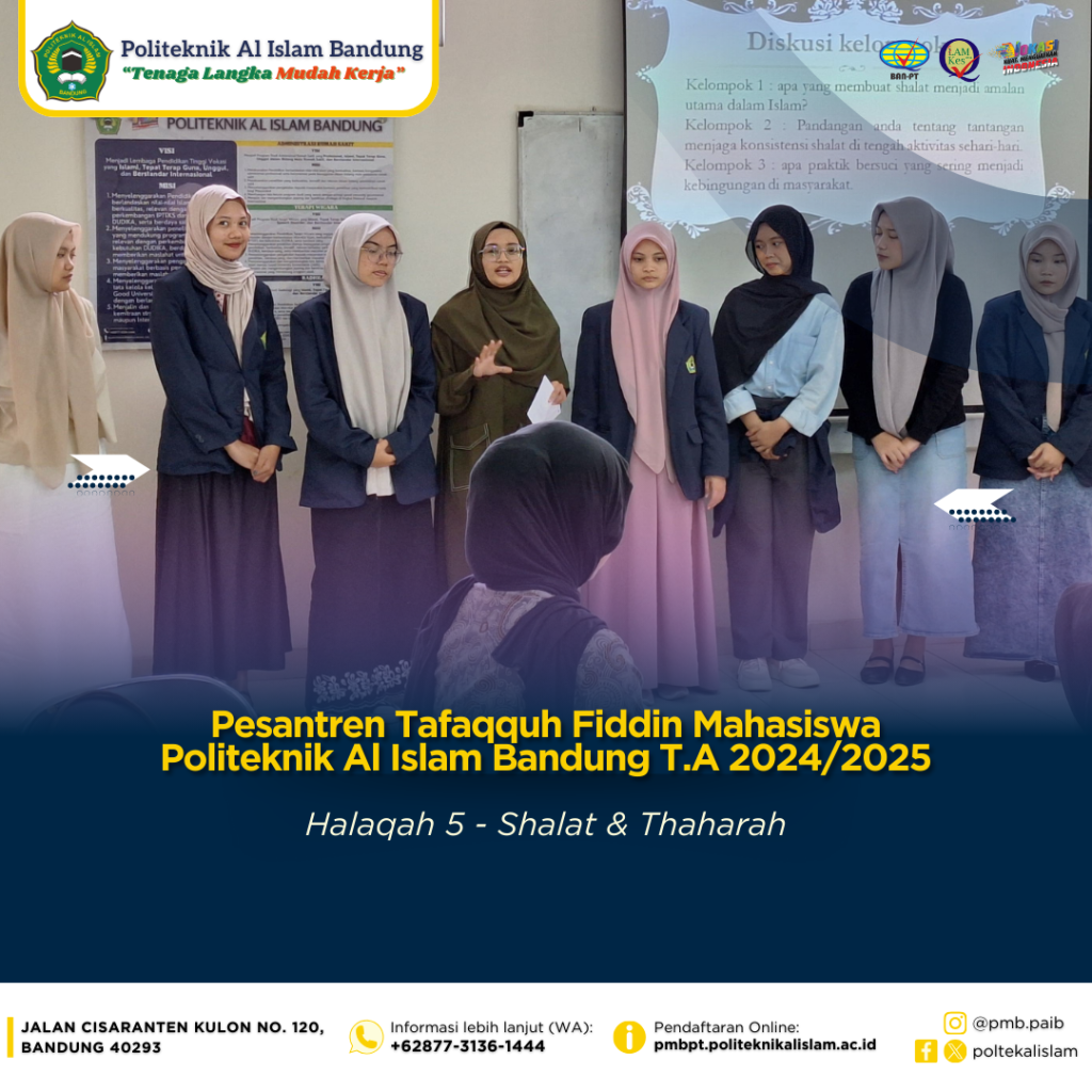 Halaqah Pesantren Bahas Shalat & Thaharah di Politeknik Al Islam Bandung