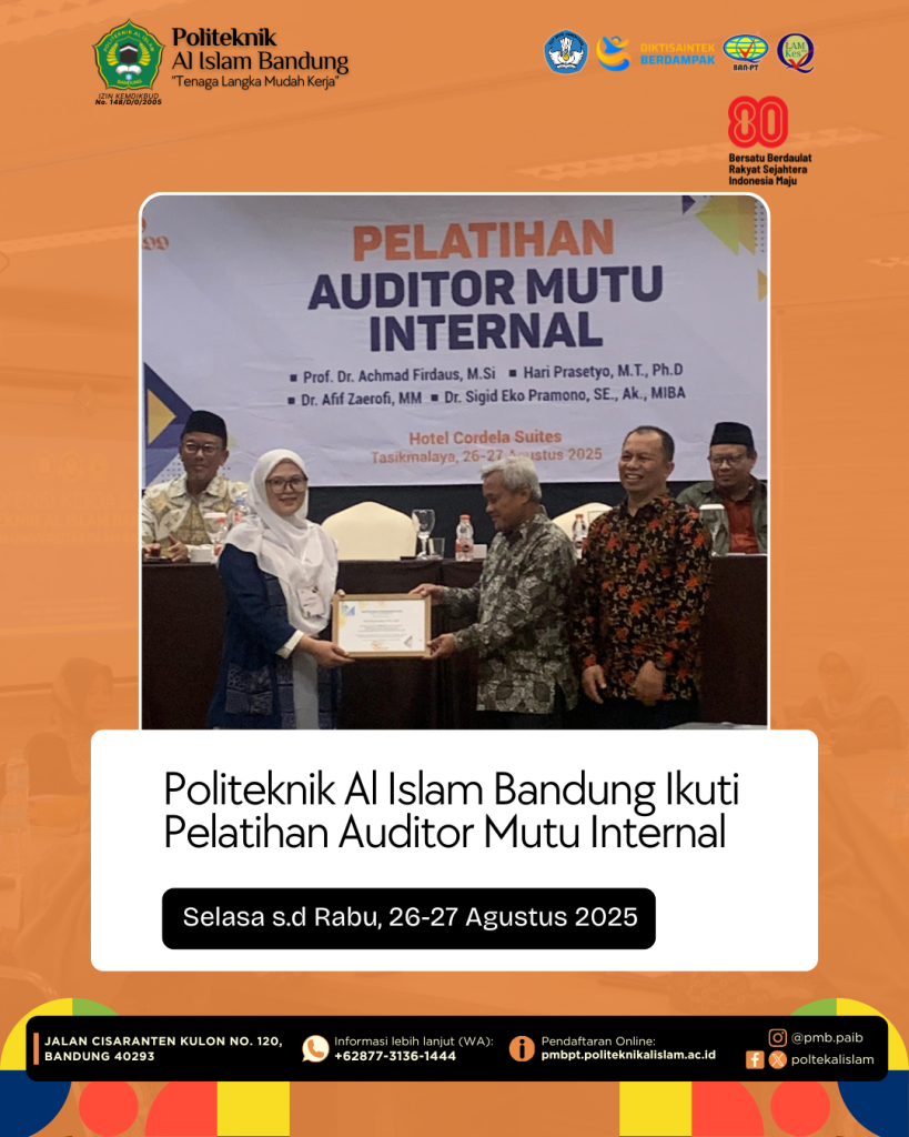 POLITEKNIK AL ISLAM BANDUNG IKUTI PELATIHAN AUDITOR MUTU INTERNAL