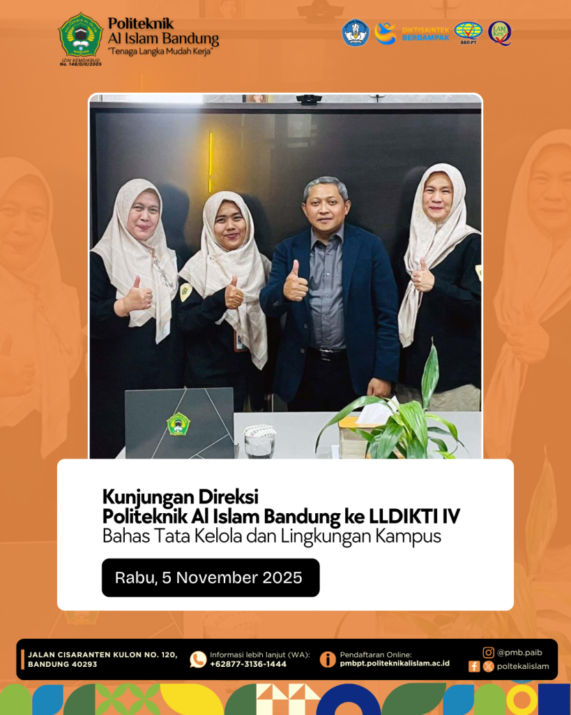 Silaturahmi Direksi Politeknik Al Islam Bandung ke LLDIKTI Wilayah IV, Bahas Tata Kelola dan Pengelolaan Lingkungan Kampus