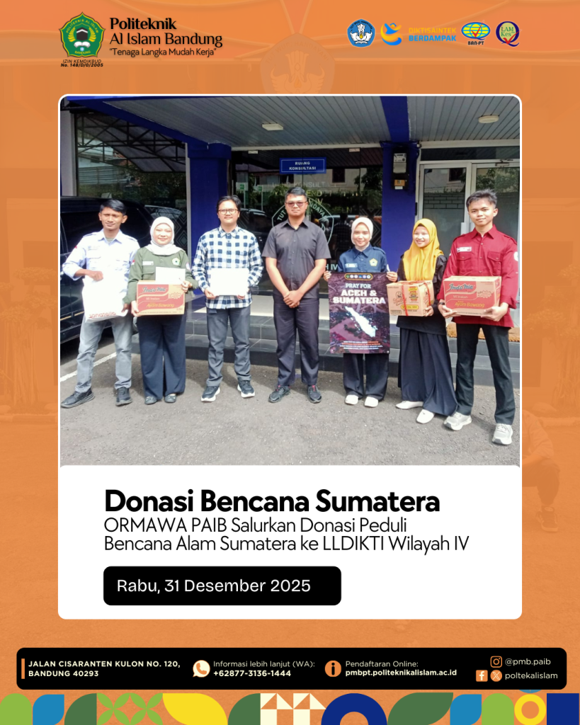 ORMAWA PAIB Salurkan Donasi Peduli Bencana Alam Sumatera ke LLDIKTI Wilayah IV